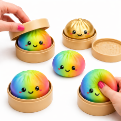 Rainbow Squishy Dumpling � Fidget Toy 8,5 cm