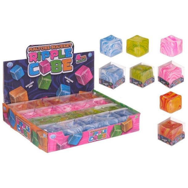 Ripple Ice Cube � Marmor Squishy Fidget 5,5 cm