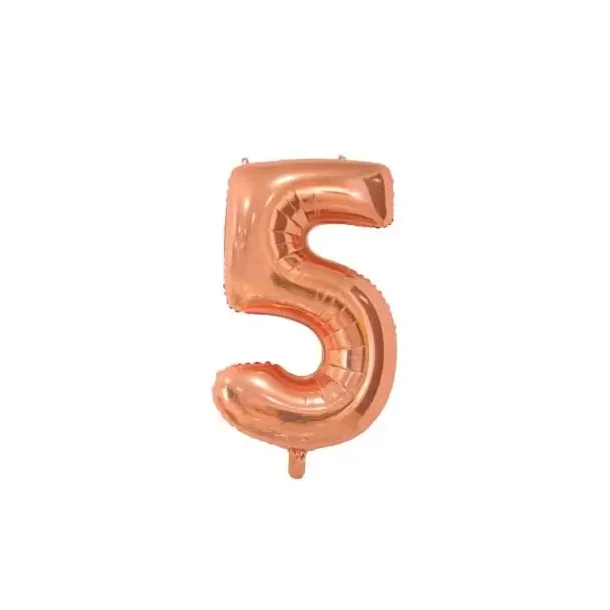 Tal Folieballon "5"  -Rose Guld 66 Cm 