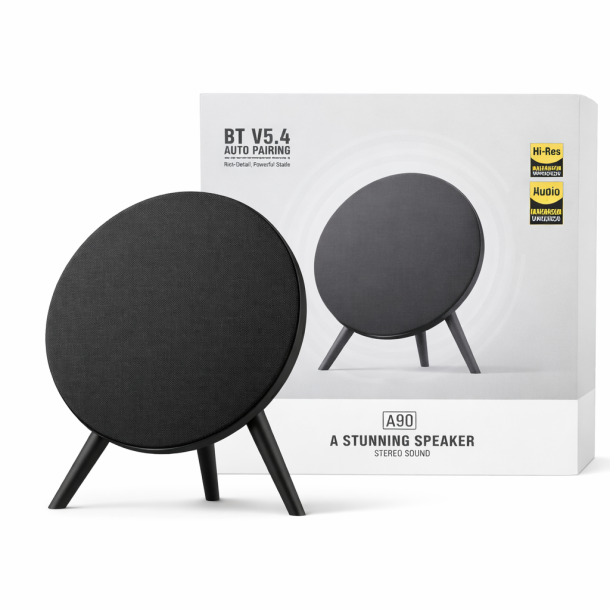 Rund Bluetooth H�jtaler Sort � BT 5.4 | 10W Stereo &amp; TWS