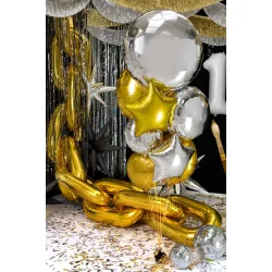 Rund folieballon � guld (mirror), 59 cm