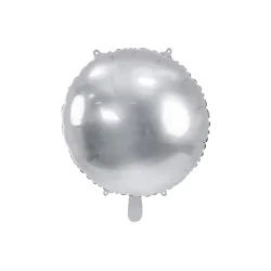 Rund folieballon � s�lv (mirror), 80 cm