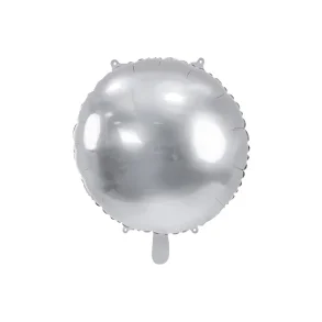 Rund folieballon � s�lv (mirror), 80 cm