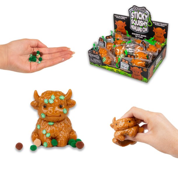 SCRUNCHEMS Sticky Squishy Highland Cow � Taba Squishy