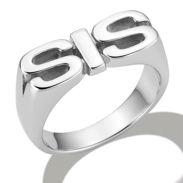 SIS Ring � S�lvfarvet Rustfrit St�l
