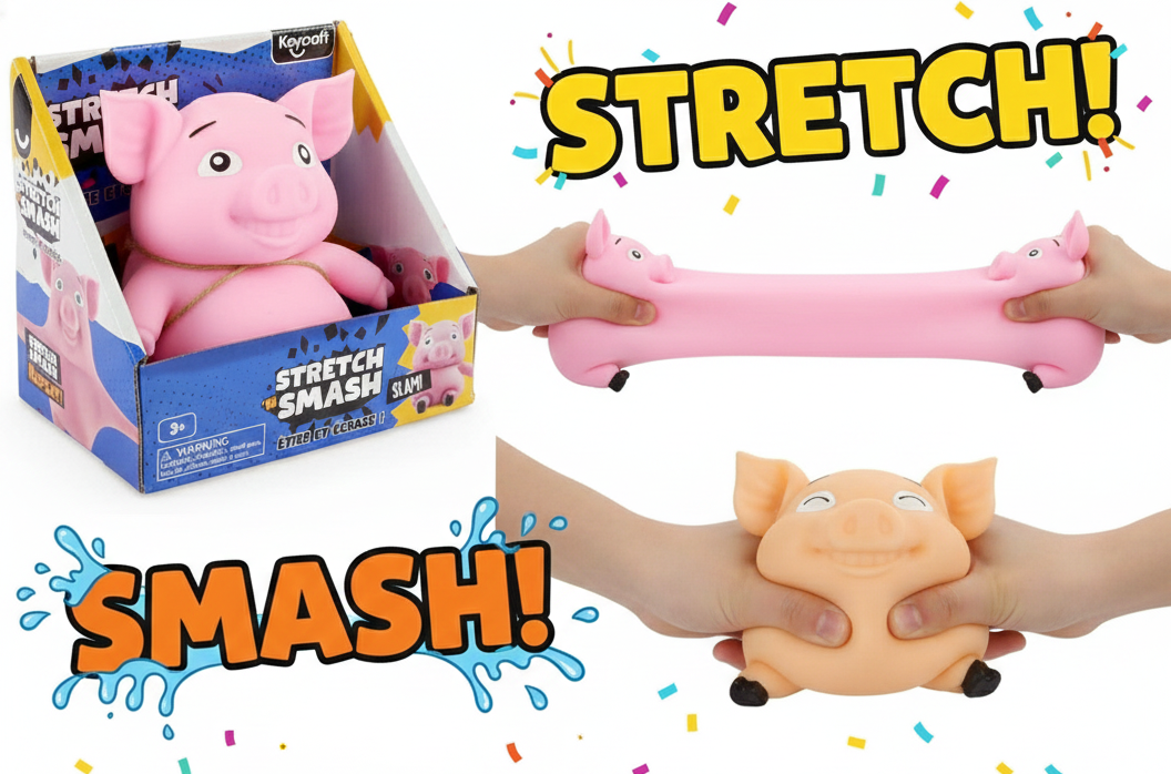 Stretch N Smash Pig – Fidget Toy | Dansk lager