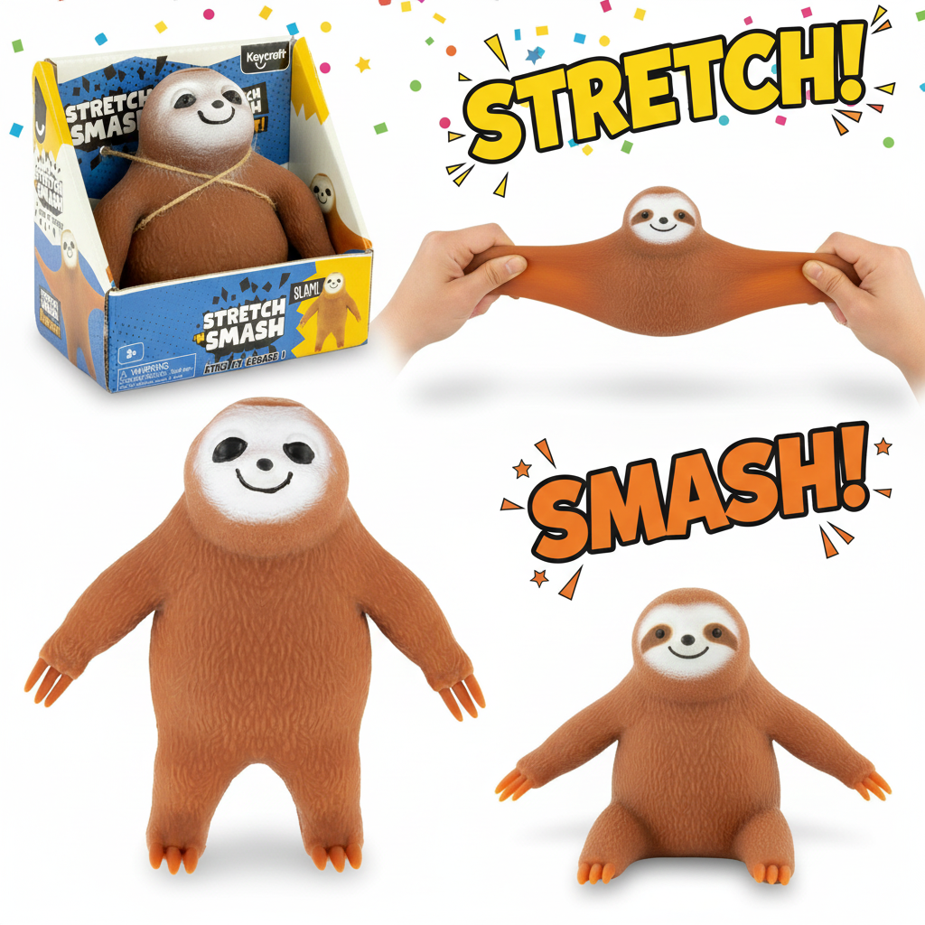 Stretch N Smash Sloth – Fidget Toy | Dansk lager