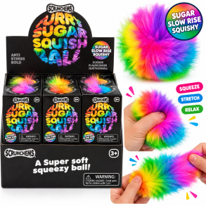 Scrunchems Furry Sugar Squish Ball Regnbue Stressbold