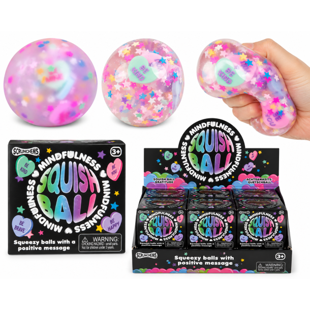 Scrunchems Mindfulness Ball � 6 cm � Gel Stressbold med Positive Budskaber