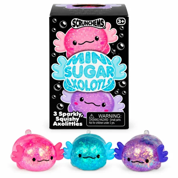 Scrunchems Mini Sugar Axolotls 3 Pak med Glimmer