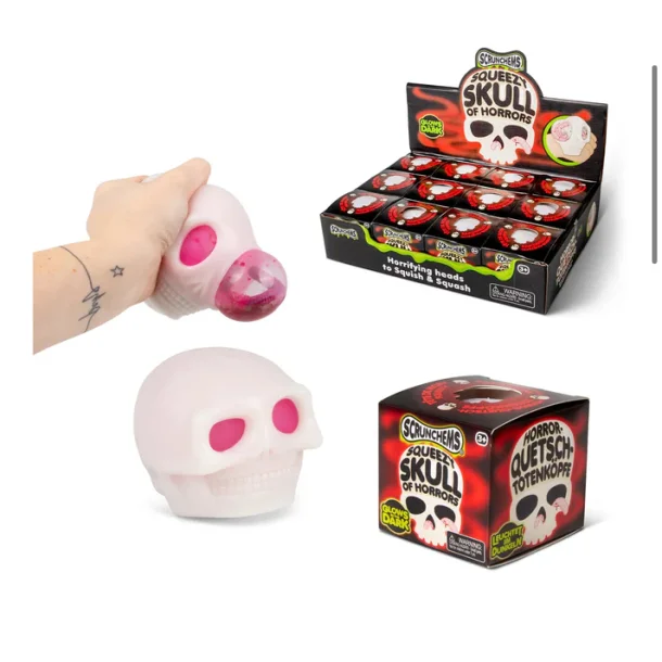 Scrunchems Squeezy Skull of Horrors  Uhyggelig skrk-squishy til Halloween