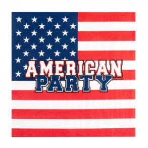 Servietter American Party - 20 Stk. 33 x 33 cm