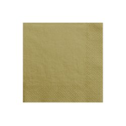 Servietter Guld Mat - 20stk - ca. 33 x 33 cm