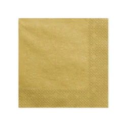 Servietter Guld Metallic - 20 Stk 33 x 33 cm
