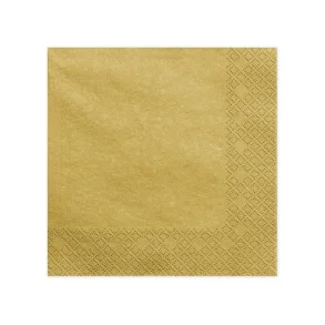 Servietter Guld Metallic - 20 Stk 33 x 33 cm