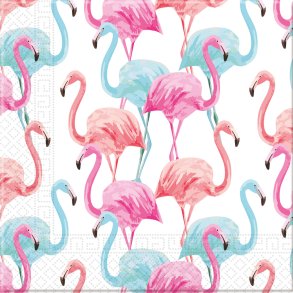 Servietter Mix Flamingo- 20 Stk 33 x 33 cm