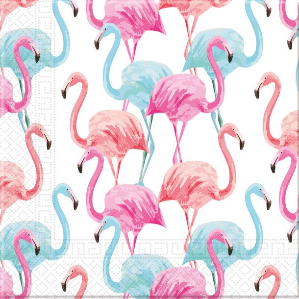 Servietter Mix Flamingo- 20 Stk 33 x 33 cm