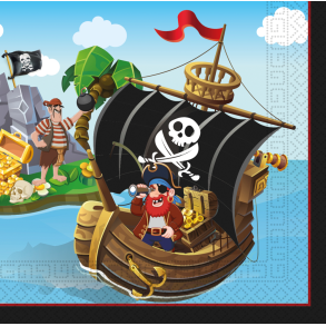 Servietter Pirates 20 stk, 3333 cm, FSC