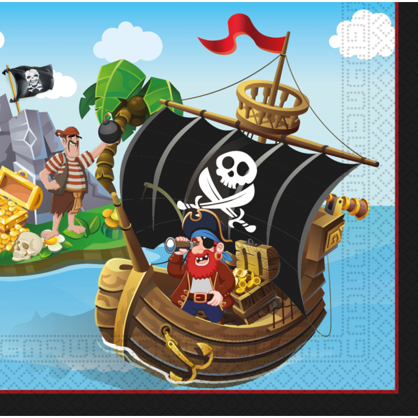Servietter Pirates 20 stk, 3333 cm, FSC