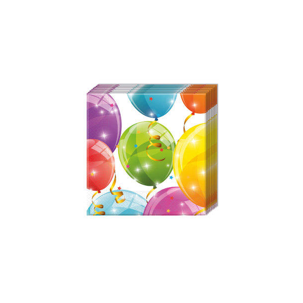 Servietter Farverige Balloner - 20 Stk.