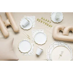 Servietter med Guldornament � Hvid � 33 x 33 cm (12 stk)