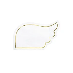 Servietter til Konfirmation Vinger � Hvid &amp; Guld � 16 x 10 cm (20 stk)