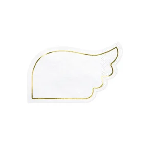 Servietter til Konfirmation Vinger � Hvid & Guld � 16 x 10 cm (20 stk)