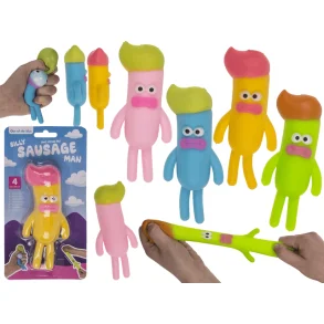 Silly Sausage Man � Sjov Anti Stress Figur med Stretch � Assorterede Farver