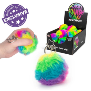 Scrunchems Furry Squish Ball Nglering - Fluffy Stressafleder til Rejsen