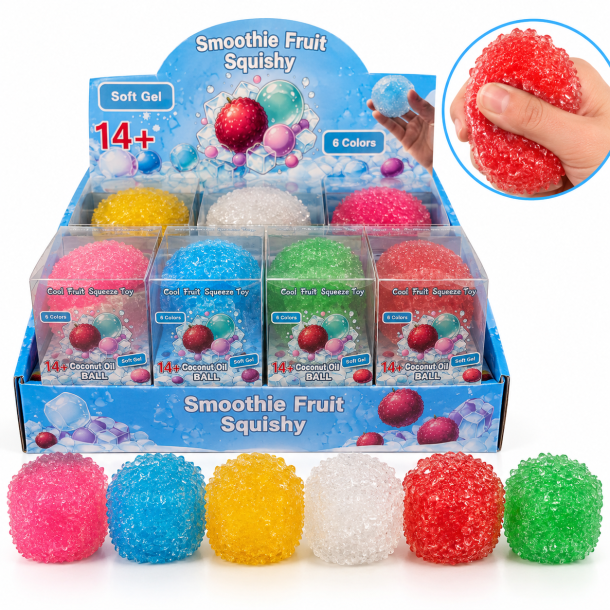 Slushy Crunch Coconut Oil 6 cm Stressbold Assorteret
