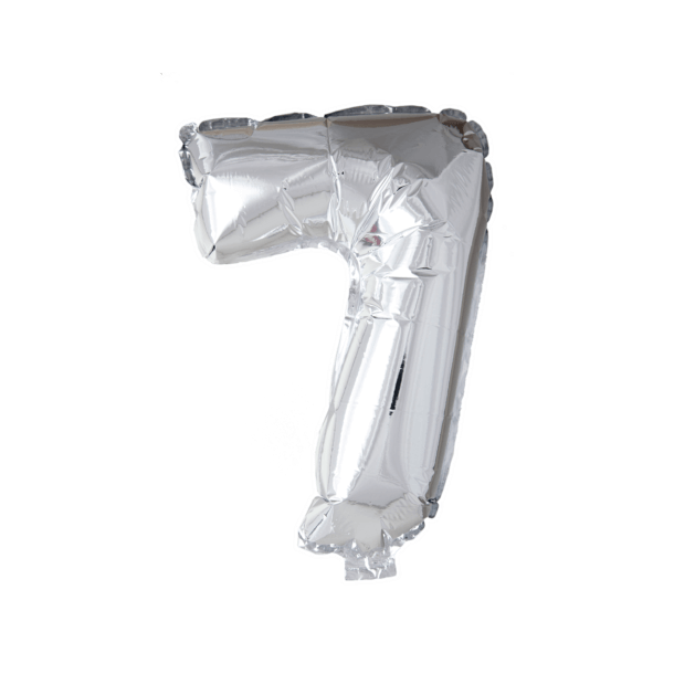 Tal Folieballon "7" - Sølv 41 cm
