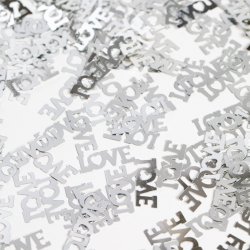 S�lv Tekst "Love" -  Konfetti 14 Gram