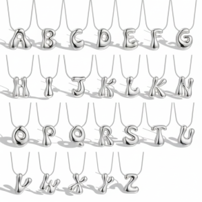 S�lvbelagt Halsk�de med Ballon Bogstav � BOLD Design (100 % Vandfast & Nikkelfri)