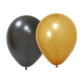 Sort & Guld Balloner  6 stk 30 cm