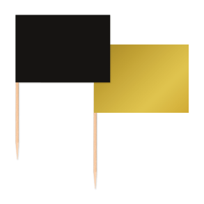 Sort & Guld Flag Picks  50 stk