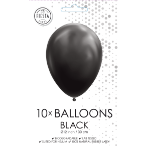 Sorte Balloner 30 cm � Premium Latex til Helium & Luft (10 stk)