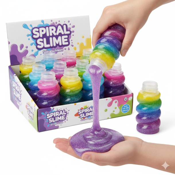 Spiral Slime  Farverig spiral-slim i cool btte