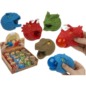Squeeze Dinosaur � Gel Stressbold � 6,5 � 8 cm � Assorterede Farver