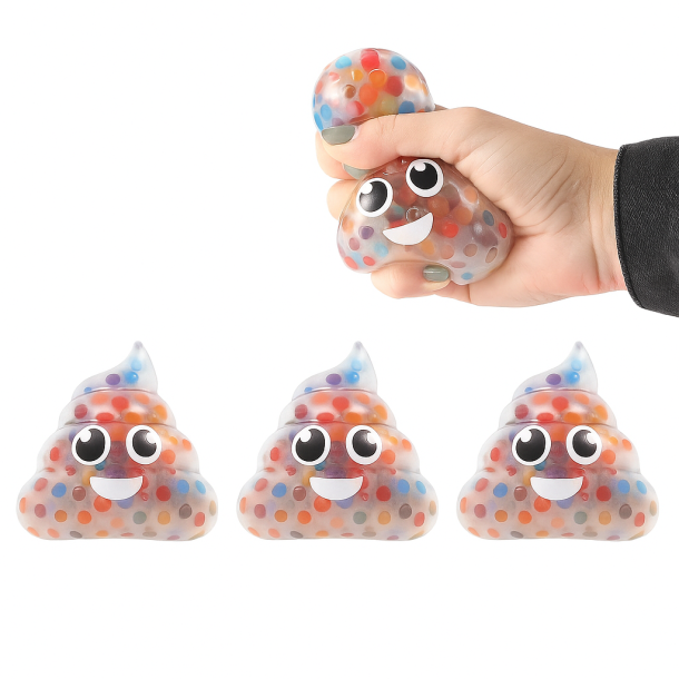 Squeeze Poo Med vandperler 8 cm