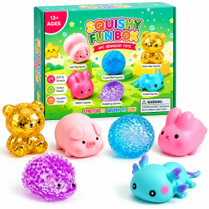 Squishy Fun Box Gr�n 6 stk med Sugar og Marshmallowfyld