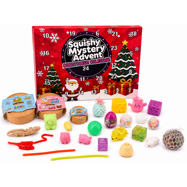 Squishy Julekalender 2026 � 24 Fidget &amp; Squishy Overraskelser
