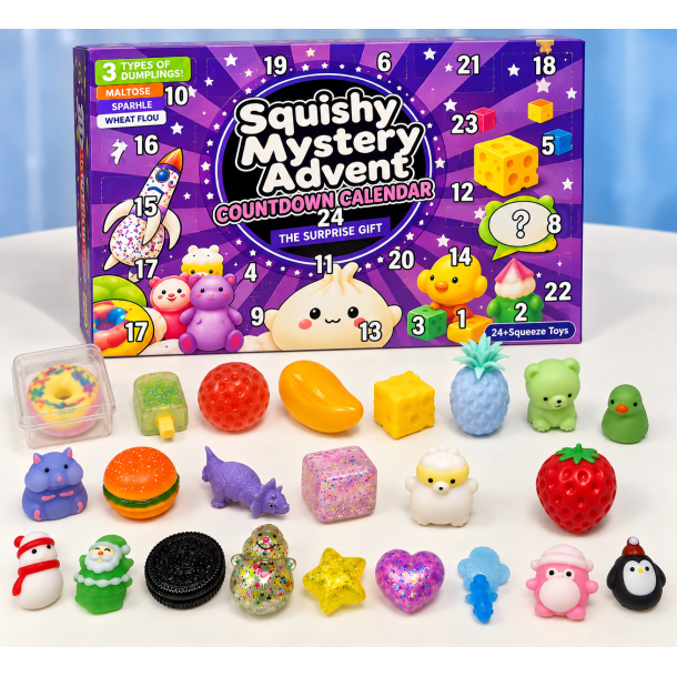 Squishy Julekalender 2026 Luksus 24 Fidget Overraskelser