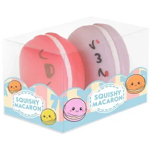 Squishy Macarons 2 Pak Bl�de og Str�kbare Fidget Toys