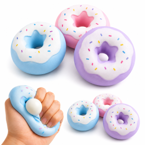 Squishy Pastel Donut Stressbold med Skumfyld