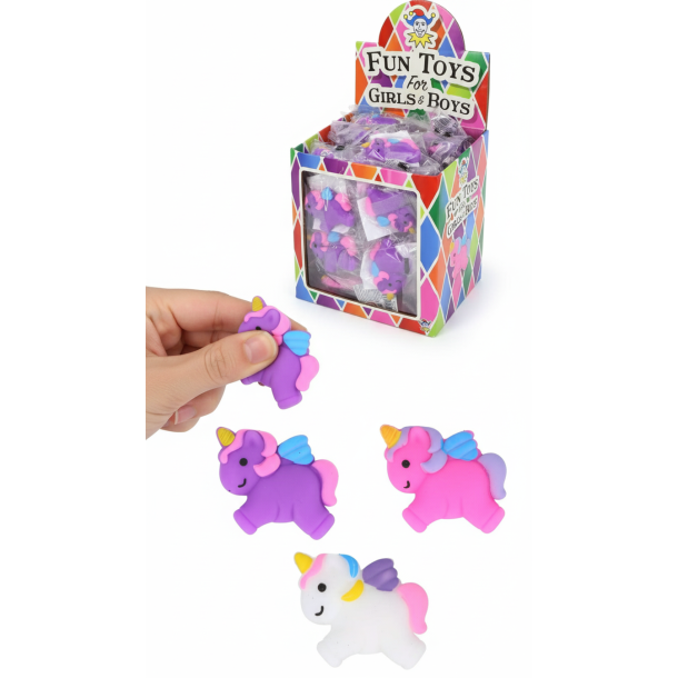 Squishy Unicorn  Mini enhjrninger i 3 farver - 1 stk