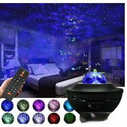 Stjernehimmel Lampe / Stjerne projektor med Fjernbetjening &amp; H�jtaler