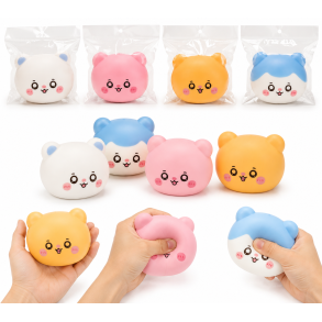 Stor Kawaii Bamse Stressbold 10 cm � Assorterede Farver