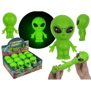 Stretchy Alien � Glow in the Dark (8 � 12 � 6 cm) � Sandfyldt, klembar rumven