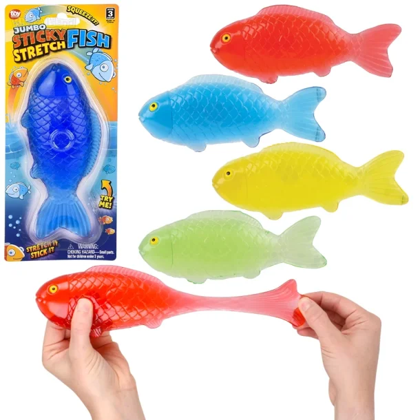 Stretchy Sticky Fish Assorteret � Kl�brig Str�kfisk 17,6 cm