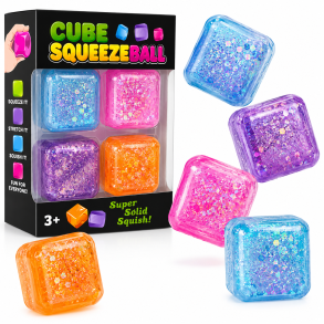 Sugar Glitter Cubes 4-Pak � 3 cm � Super Solid Squish